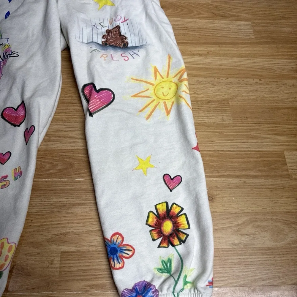 Teddy Fresh Don't Hurt My Feelings Doodle Sweat Pants Size Small